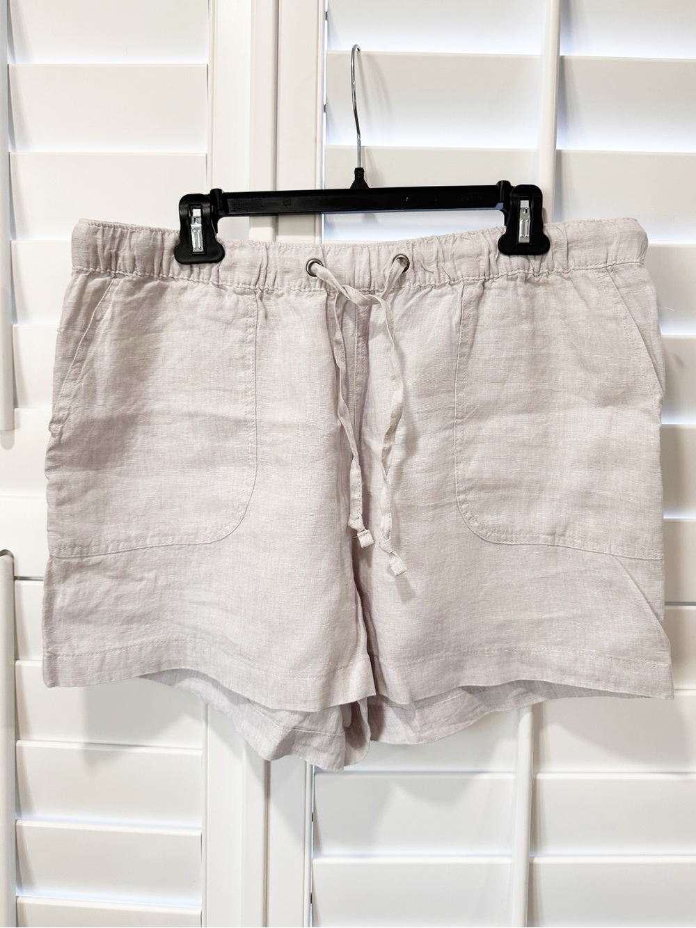 C&C California 100% Linen Drawstring Shorts XL Beige Casual Summer Pockets - Picture 2 of 10